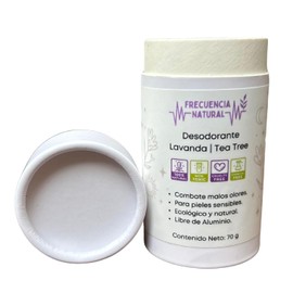 Frecuencia Natural Desodorante Lavanda Tea Tree, 100% Natural, Sin Aluminio, Pieles Sensibles, 70g