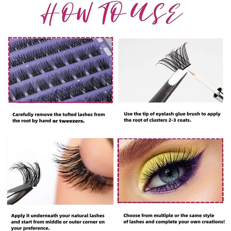 Individual Lashes Cluster Lashes 90 Lash Clusters DIY False Eyelashes