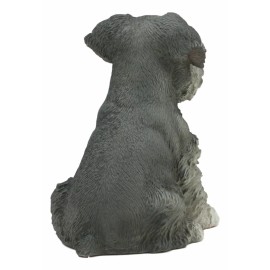Realistic Miniature Schnauzer Puppy Statue 6.5"Tall Animal Dog Collectible