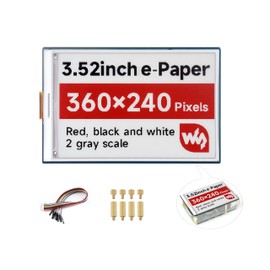 UeeKKoo 3.52inch E-Paper Display Red/Black/White Display Color, 360x240 E-Ink Display Compatible with Raspberry Pi 5/4B/3B+/Zero/Zero W/Zero 2W/Pico/Pico W/Pico 2/Jetson Nano/RDKX3, with Driver Board