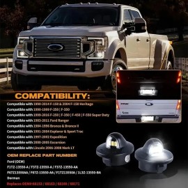 Par Luces De Matrícula Placa Para Ford F150~f550 1990-2014