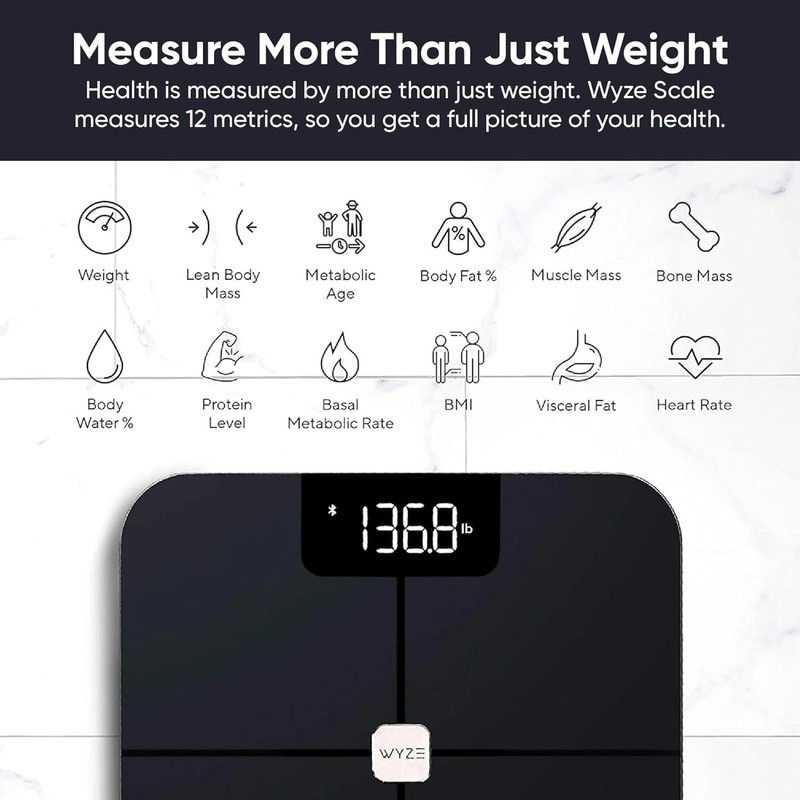 Wyze Smart Scale, Scale for Body Weight, Digital Bathroom Scale