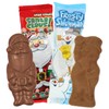 Sweetzo Festive Christmas Candy Bars, Snowman and Santa Shaped Solid