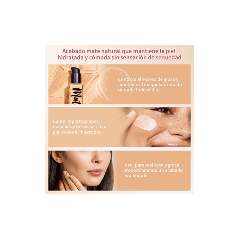 Bases De Maquillaje Ultramo Matte Larga Duracin 50ml Tono Sun