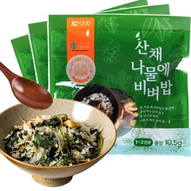 Korean Food Chwinamul Bibimbap Kit – 3-Pack Dried Wild Greens & Mushroom Mix (Chwinamul/Aster Leaf Herb, Bujikkaengi, Shiitake) – Vegan, Healthy, Ready-to-Cook, 취나물 비빔밥, 산나물, 건나물