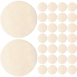 50 Discos Exfoliantes Faciales para Limpieza y Maquillaje de Lufa Natural Esponjas Beige para Piel Sensible, Ideales para Baño y Cuidado Facial Diario