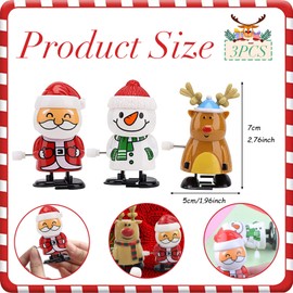 3Pack Christmas Wind Up Toy Funny Jumping Toys Xmas Gift Toys,Spring&Wind Up Small Toy for Kids Party Bag, Walking Clockwork Toys for Kids Christmas Party Favors Stocking Stuffers Cracker Gift Fillers