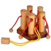5 Pilar String Puzzle, Puzzle Game with String, Puzzle Wood