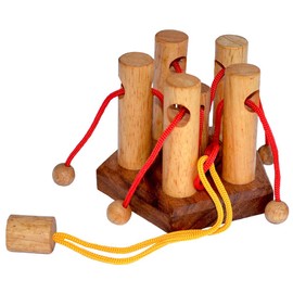 5 Pilar String Puzzle, Puzzle Game with String, Puzzle Wood Puzzle Puzzle Game IQ Test, IQ Puzzle, String Puzzle, Puzzle Task Concentration Game, Patience Game, Children's Puzzle, Educational Game