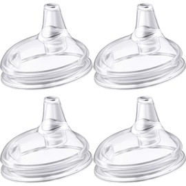 Nuanchu 4 Pieces Sippy Spout Nipples Compatible with Comotomo Baby Bottles, Duckbill Cross Silicone Bottle Nipples Variable Flow Conversion