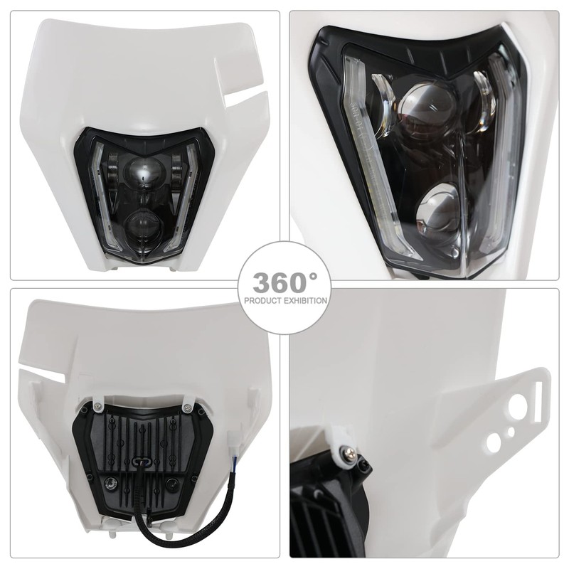 CHANGCHENG Dirt Bike Headlight Led，66W 3000lm Universal Motorcycle LED Headlight