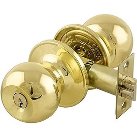 Romak 608640KD Raymond Polished Brass Entrance Knob Set