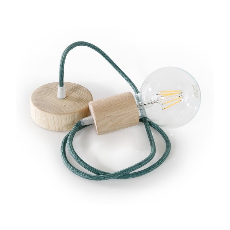 MERLOTTI 36.503 Ceiling with Textile Cable, Sage Green, 2 Meters