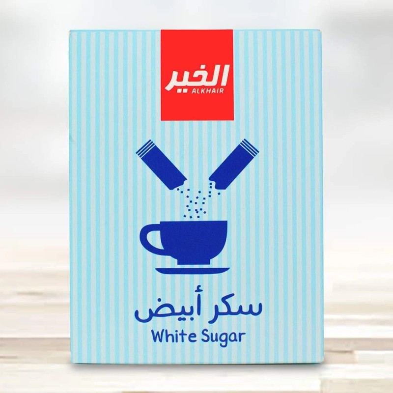 Alkhair Individual Sugar Packets for Coffee – White Sugar 100