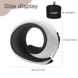 Tuvalud Snail-Shaped Snap-On Neck Pillow - 360° Surround Support, Memory Foam Travel Pillow with Adjustable Buckle for Airplanes, Cars & Office Naps (Light Gray)