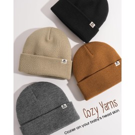 FURTALK 4 Pack Toddler Kids Beanie Boys Girls Baby Winter Hat Warm Knit Stretchy Breathable Hat