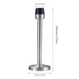 Door Stop, Long Door Stop, with Mute Rubber Buffer Tip, Brushed Satin Stainless Steel Door Stop, Modern Nickel Door Holder, Solid Chrome Cylinder Industrial Door Wall Bracket, 2 Pack Silver