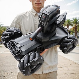 Veeniix V997 RC Monster Truck with Mecanum Wheels: 4X4 Large Off-Road Water Bullet Battle Car for Kids 14+, 3 in 1 STEM Car, AI Learning & Programming & Ready-to-Play,120Mins Play Time (Black)