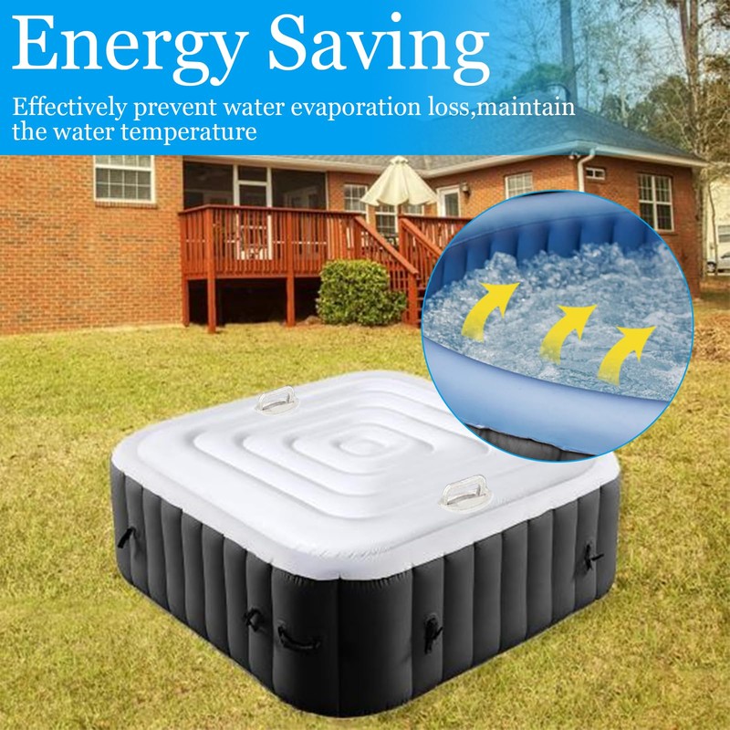 Inflatable Hot Tub Cover Energy Saving Lid for Outdoor Hot