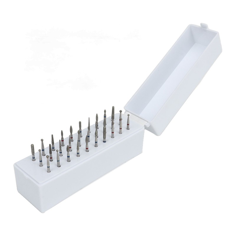 30 Holes Nail Drill Bits with Dustproof Organizer Stainless Steel
