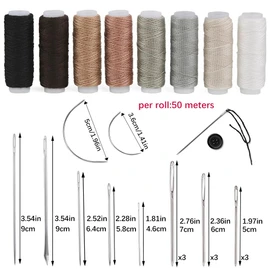 BAGERLA Upholstery Repair Sewing Kit Heavy Duty Sewing Kit with Awl Tools, Seam Ripper, Hand Stitching Needles, Upholstery Thread, Leather Craft Tool Kit for Shoes Sofa Tent Carpet Leather Craft DIY