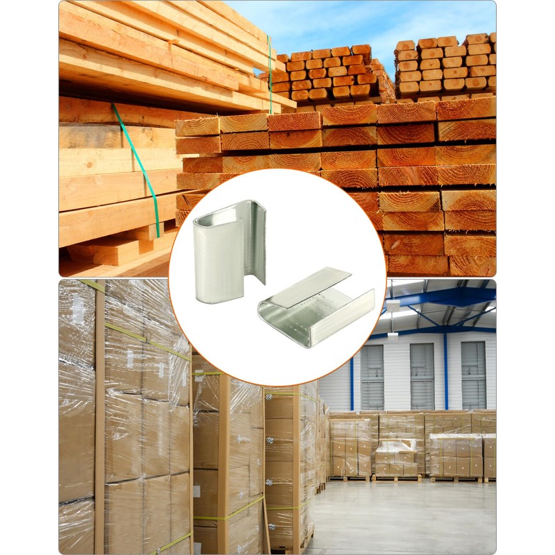 QWORK Strapping Open Seal, 500 Pcs Banding Clip Gripper Strap