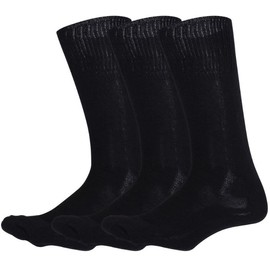 Army Universe Genuine GI Military Tactical Cushion Sole Socks | US-Made Wool Blend Boot Socks (3-Pack), Black - XL