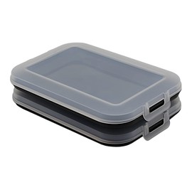 Set of 2 Cold Food Containers with Integrated Serving Plate, Food Storage Box, Food Container, Cold Cuts Box, Stackable, BPA-Free, Kitchen Supplies, Plastic, Black