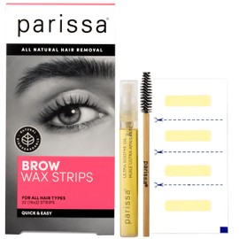 Parissa Parissa Eyebrow Wax Strips For Hair Removal | All Natural, Biodegradable, Fragrance-Free | Ready-to-Use At-Home Waxing Kit| Gentle on Sensitive Skin - 32 Count (16 x 2) + Post-Wax Ultra Soothe Oil