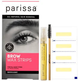 Parissa Parissa Eyebrow Wax Strips For Hair Removal | All Natural, Biodegradable, Fragrance-Free | Ready-to-Use At-Home Waxing Kit| Gentle on Sensitive Skin - 32 Count (16 x 2) + Post-Wax Ultra Soothe Oil