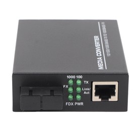 Dpofirs Ethernet Switch Converter, Fibre Optic Ethernet Transceiver Media Converter, 850 Nm 1000 Mbit/s SC 2 Fibre Optic Multimode RJ45 Fibre Optic Ethernet Transceiver with Automatic (EU Plug)