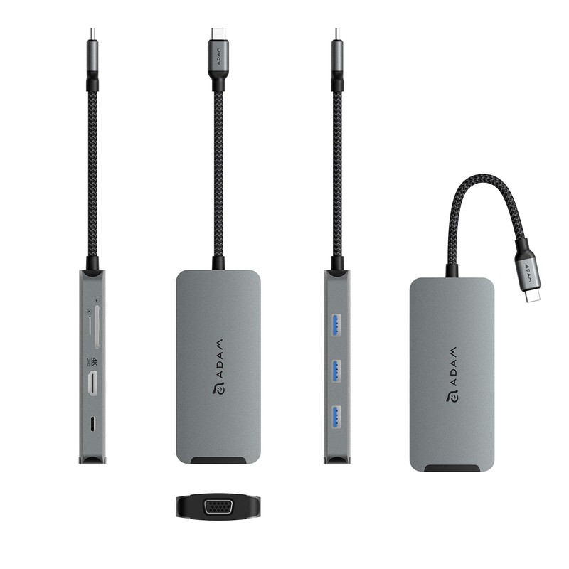 ADAM elements 8 en 1 USB C Hub - 4K