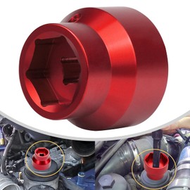 Oil Filter Socket 24mm / 36mm Reversible Fuel Filter Cap Remover and Installer Assistant Compatible with 6.0L / 6.4L Ford Powerstroke Diesel 2003-2010(red)