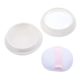 Beavorty G Reusable Small Cosmetic Container for Loose Setting Powder Translucent Powder Box Cute Body Puff Face Compact for Daily Use