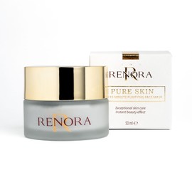 Renora Quick Purifying Face Mask, Pure Skin, 15 Minutes, Beautifying Effect, Face Care and Moisturiser, Skin Care, Natural Ingredients, Fresh & Pure Skin, Activated Carbon, 50 ml
