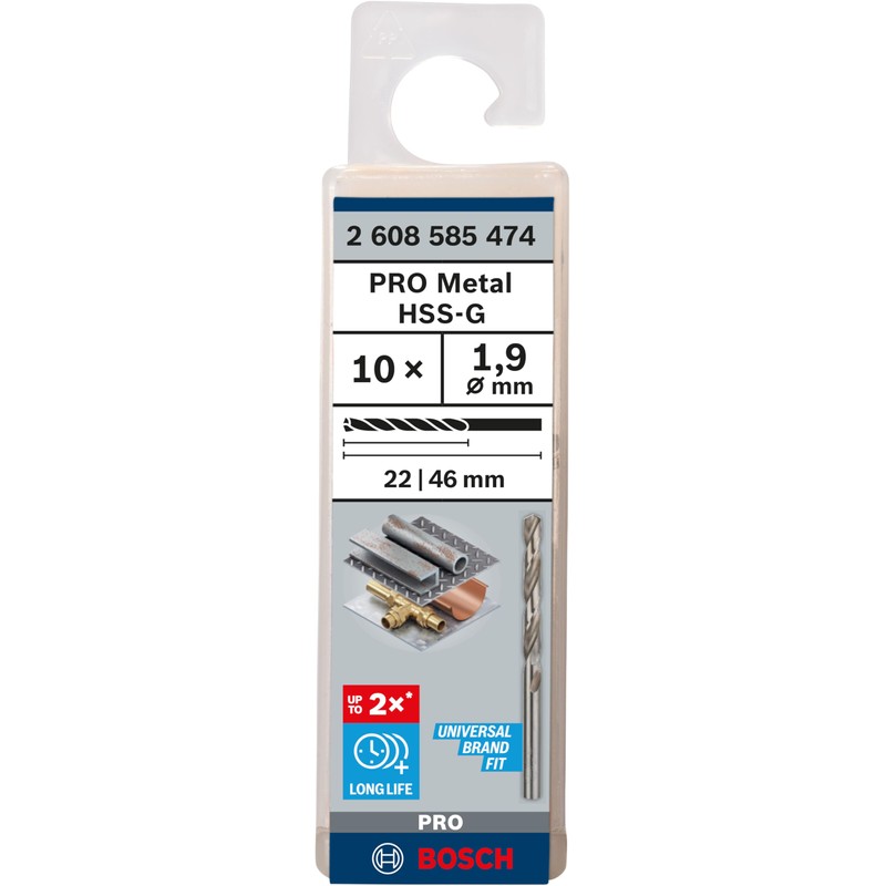 Bosch Professional 10x HSS-G Metal Drill Bit (for metal, Ø