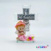 Cruz de Cristal Recuerdo Bautizo Niña 12 Piezas