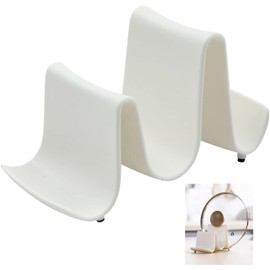 Norhogo Spoon Rest Kitchen Wave Pot Lid Holder Creative Colourful Shelf Spoon Shelf Kitchen for Lid and Spoon, Pot Lid Holder, Pot Lid Organiser Plastic, Wave Shape White