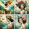 Surreal Women Rice Paper 29 x 29 cm (2 Sheets)