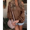 BTFBM Women’s V Neck Long Sleeve Blouse Loose Fit Tunics