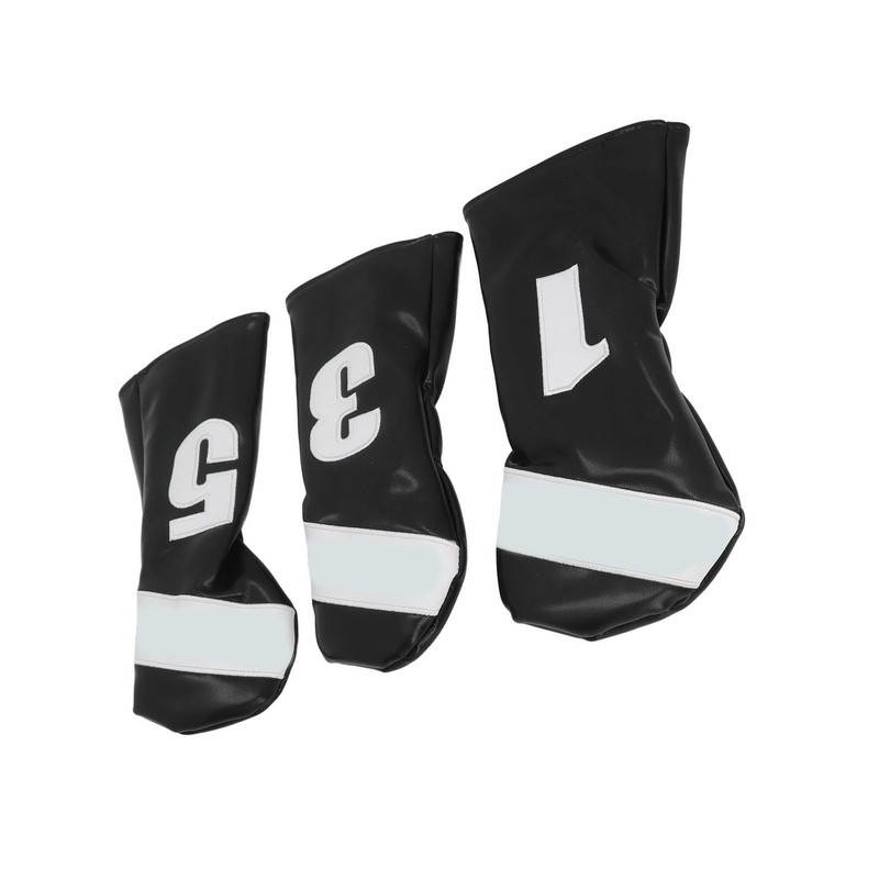 3PCS Golf Club Head Cover PU Leather Waterproof Protective Golf