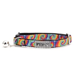 The Worthy Dog Kaleidoscope Cat Collar – Multicolored Cat Accessory for Cats of All Age Size and Shapes – Secure Plastic Quick Release Buckle Nickel-Plated D-Ring