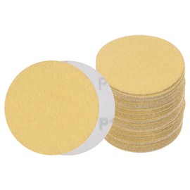 Kozelo 50pcs No Hole Sanding Discs- [ 3 Inch 120 Grit ] Round Hook and Loop Grip Sanding Pads Sheet Sandpaper for Automotive Metal Polishing Use| Gold, Aluminum Oxide