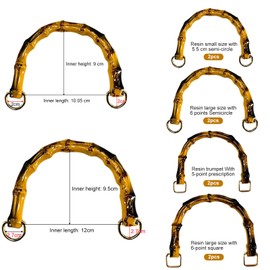 Bamboo Shape Handles, 8 Pcs U Shape Handbag Handle, Bags Handle Replacement Accessories, Handbag Handle Bamboo Bag Grip, DIY Bag Handles for Bag