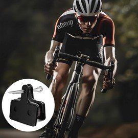 XSQD 4 Pairs Half Metal Bicycle Brake Pads, Noise Reducing Bike Disc Brake Pads, Wear Resistant and Heat Dissipating, Mountain Bike Accessories, Includes 4 Stainless Steel Spring Plates and 4 Pins