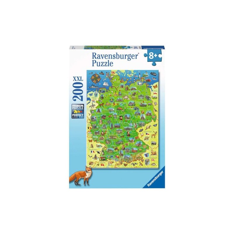 Ravensburger Children's Puzzle - Colourful Map of Germany - 200
