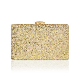 CARIEDO Women's Sparkling Clutch Purse Glitter Evening Bags Bling Handbag for Dance Wedding Party Prom Bride (Gold)