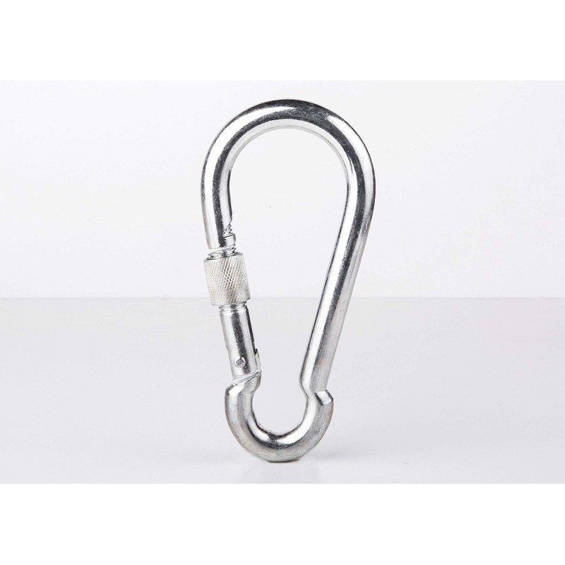 (Pack of 2 pcs) Galvanised Steel Carabiner 8 x 80