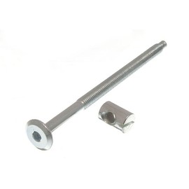 Furniture Cot Bolt Allen Head with Barrel Nut 6 mm M6 x 100 mm Zp (Pack of 20)