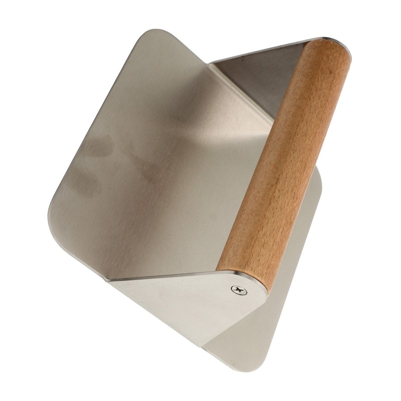 Burger Smasher 304 Stainless Steel Square Handheld Burger Press Wooden